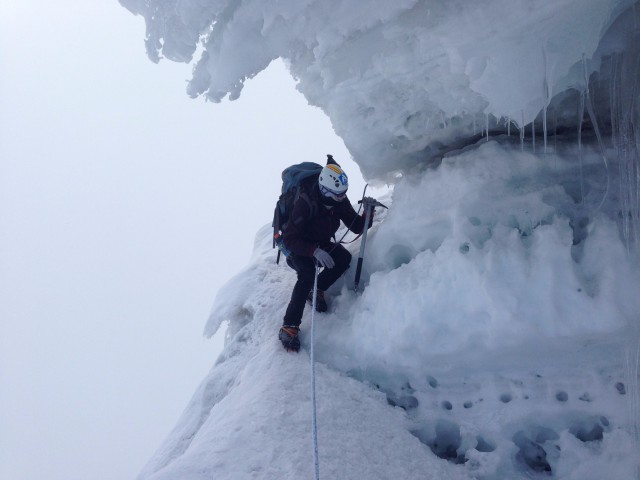 Descending from the summit of Vulcan Cotopaxi (19,347’) with Andine Henning-Gilmore. December 25th, 2012.